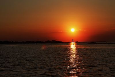 Scenic view of sunset over sea