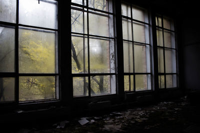 View of building through window