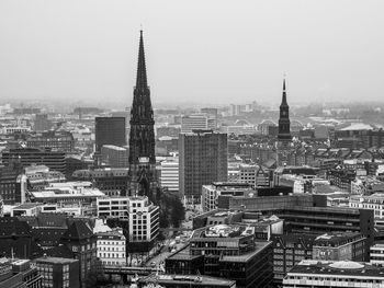 Aerial view of buildings in city