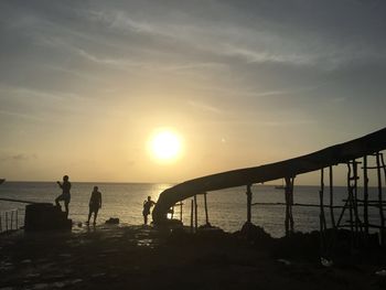 Scenic view of sea at sunset