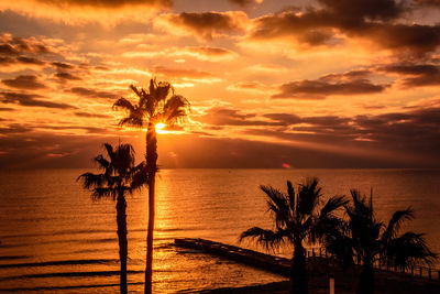 Scenic view of sea during sunset