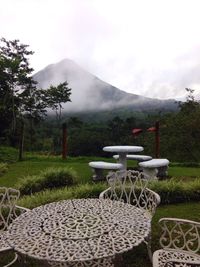 Scenic view of mountains against sky