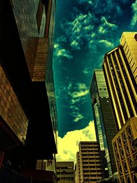 Low angle view of buildings in city