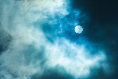 Low angle view of moon in sky