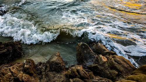 High angle view of sea shore