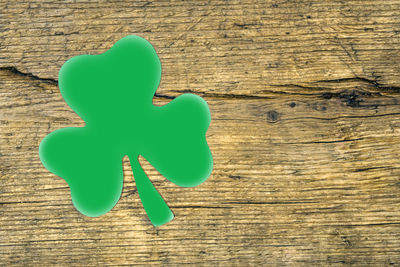 High angle view of heart shape on table