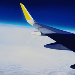 Cropped image of airplane wing