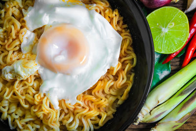 High angle view of ice cream in plate