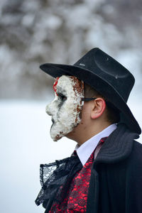 Portrait of boy wearing hat