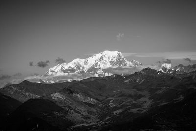 Scenic view of snowcapped mountains