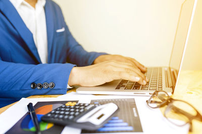 Man working on table