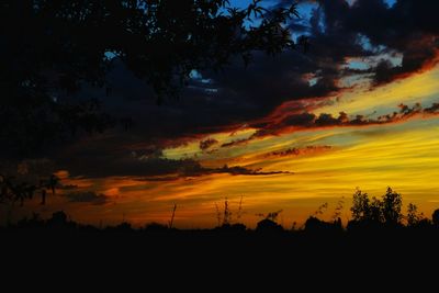 Scenic view of silhouette landscape against sky during sunset