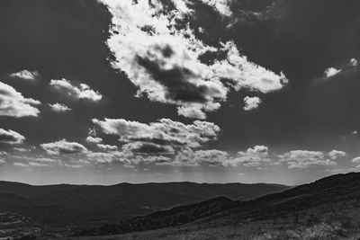 Low angle view of mountains against sky