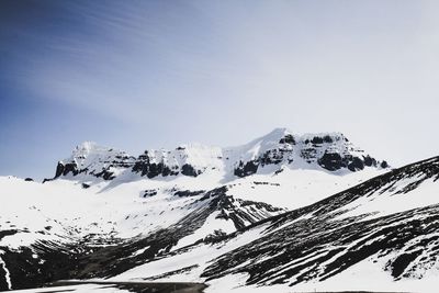 Snow covered mountain against sky