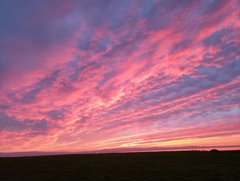 Scenic view of dramatic sky over land