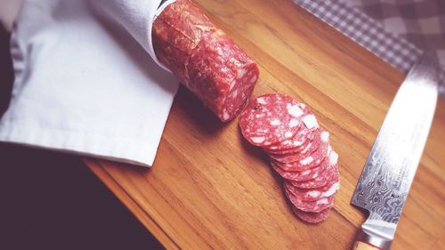 Close-up of food on table