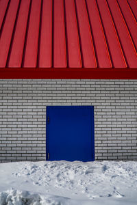 Red structure on snow