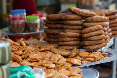 Close-up of bread for sale in store