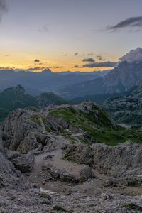 Scenic view of landscape against sky during sunset