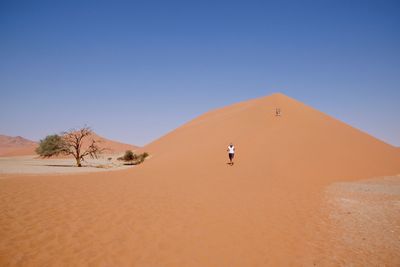 Scenic view of desert against clear sky