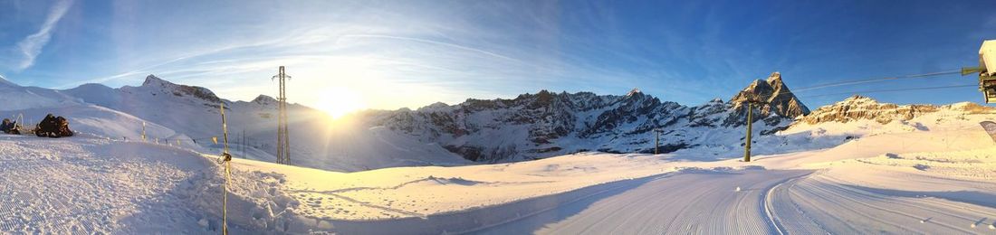 Panoramic view of snow covered landscape