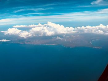 Aerial view of sea against sky