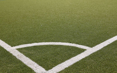 Close-up of soccer field