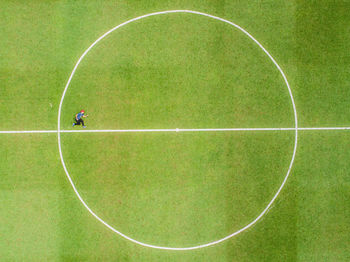 High angle view of sports field