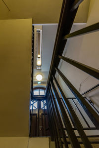 Low angle view of illuminated staircase in building