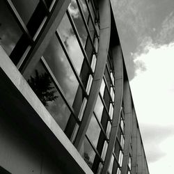 Low angle view of modern building against sky