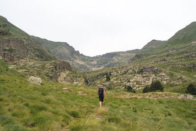 Man hiking in the mountains