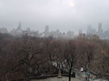 Cityscape against sky during winter