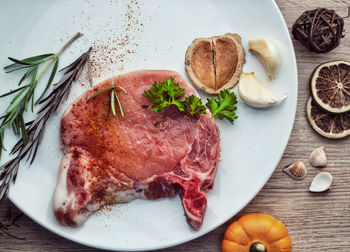 Close-up of food on table