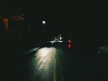 View of road at night