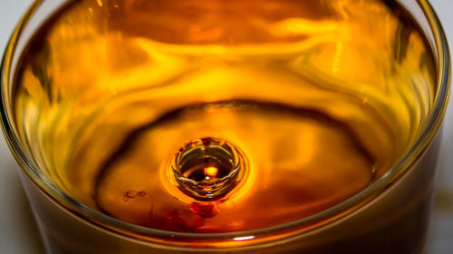 Close-up of beer in jar