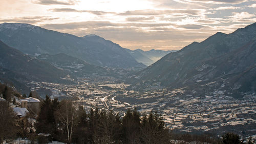 Scenic view of mountains against sky