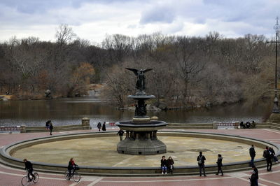 View of statue against cloudy sky