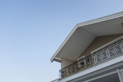 Low angle view of building against clear sky