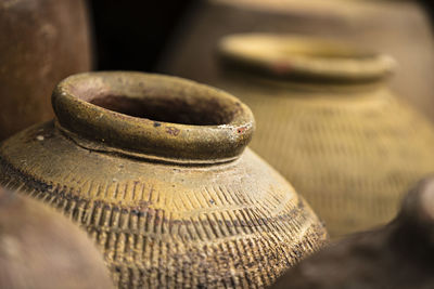 Close up of clay pots