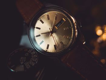 Close-up of wrist watch 