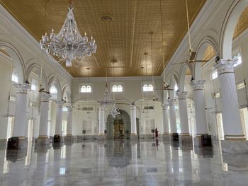 Interior of illuminated building