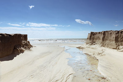 Scenic view of beach against sky