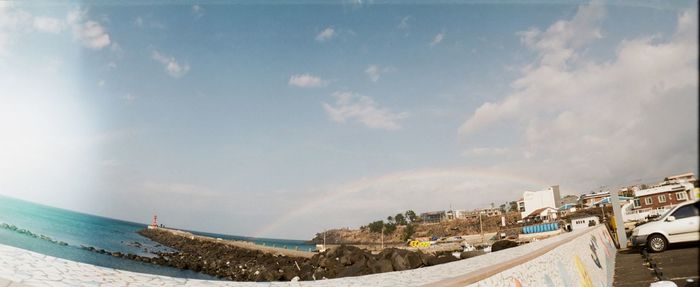 View of sea against cloudy sky