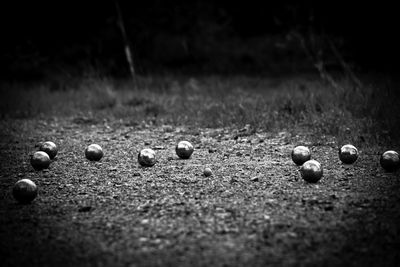 High angle view of ball on field