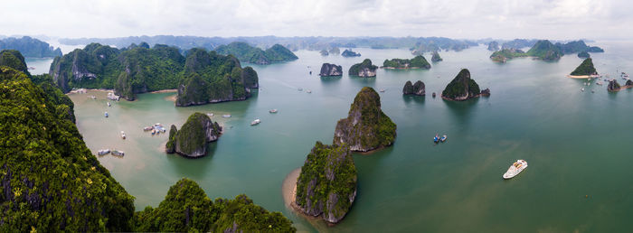 High angle view of sea against sky