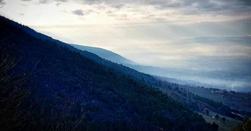 Scenic view of mountains against sky