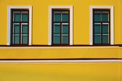 Yellow windows of building