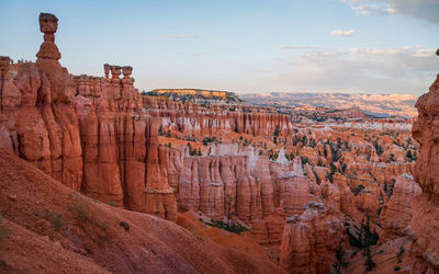 Panoramic view of rock formations against sky