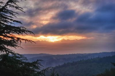 Scenic view of dramatic sky during sunset