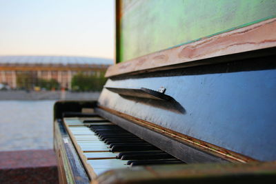 Close-up of piano keys